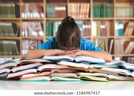 Student Studying Hard Exam and Sleeping on