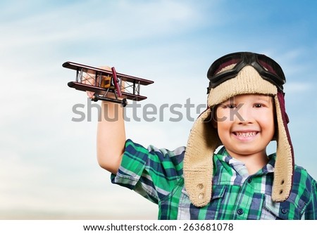 Plane, pilot, toy.