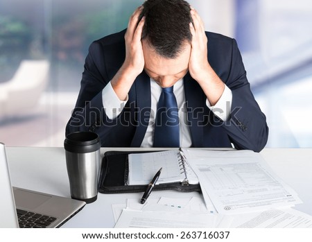Sales Occupation. Stock photo of creepy business man asking to sign contract
