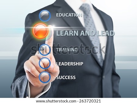 Leadership. Business man choosing to leard and lead