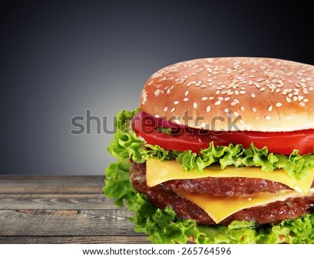 Food. Hamburger macro