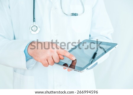 Doctor, business, laptop.
