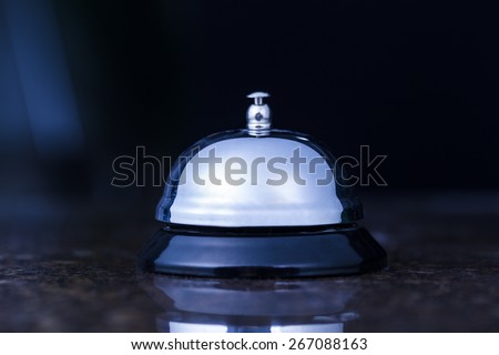 Hotel. Service bell at an hotel table.