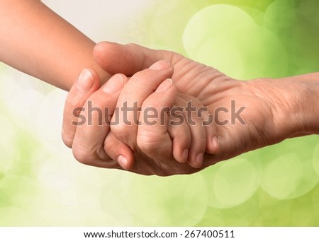 Human Hand. Child & Family Parent Holding Hands, Father Caring for Baby Son