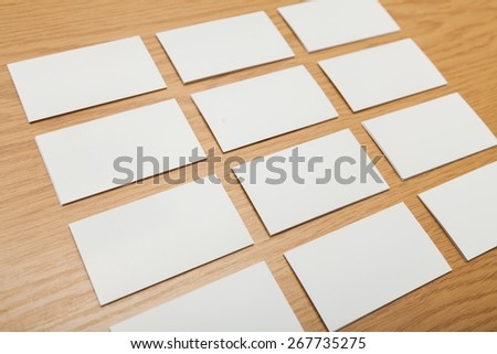 Address. Blank business cards on crafts background, identity design, corporate templates, company style