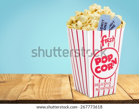 Popcorn, Movie, Movie Ticket.