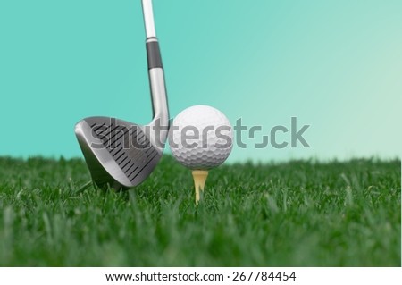 Golf. Golf ball & driver