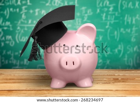 Mortar Board, Piggy Bank, Graduation.