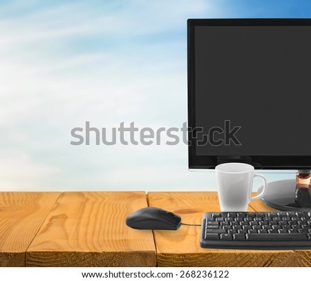 Yellow, computer, monitor.