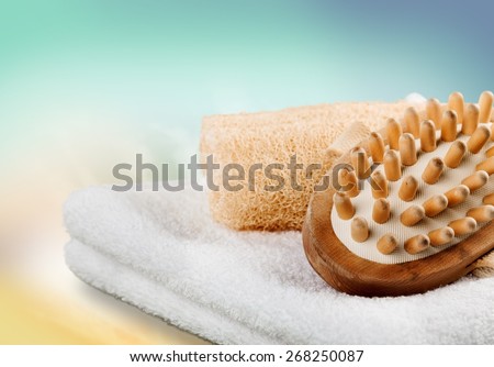 Bar Of Soap. Towel and Sisal Glove