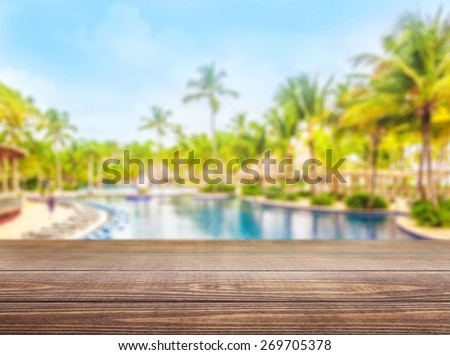 Pool. Platform beside swimming pool in maldives beach resorts
