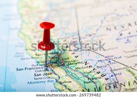 Alto. Map of the Silicon Valley section of California - San Francisco and Palo Alto