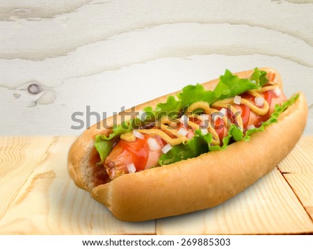 Hot Dog. Hot Dog with all the Fixings
