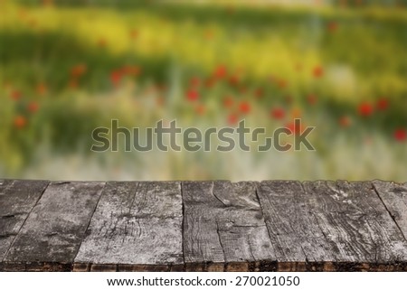 Flower. Spring background with tabletop. Flowers background. Wood table
