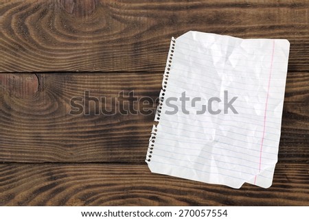 Lined Paper. Notebook Paper Wrinkled - Wide Rule (100% View)