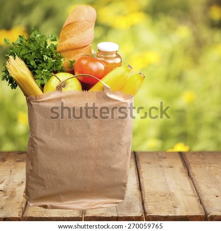Groceries, Bag, Food.