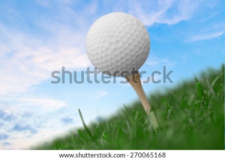 Golf. Golf Ball Blue Sky