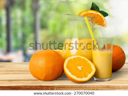 Juice. Oranges, Juice and Leafs