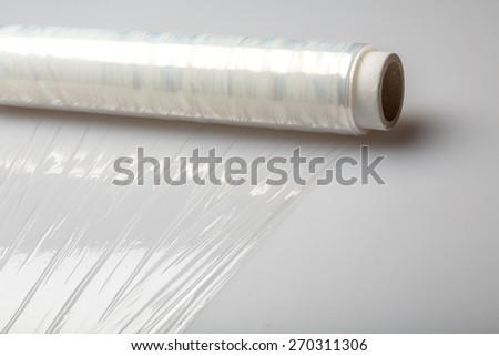 Plastic. Wrapping plastic stretch film background.