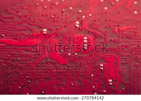Board. Close up of an electronic circuit board