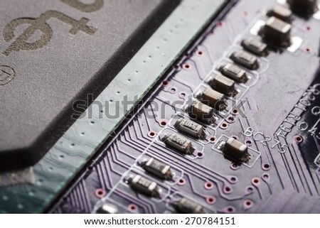 Chip. Circuit board of laptop