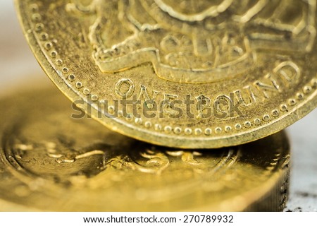 Pound Symbol, One Pound Coin, British Currency.