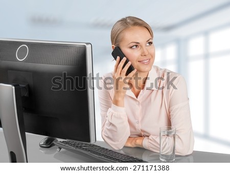 Telephone, Women, Computer.