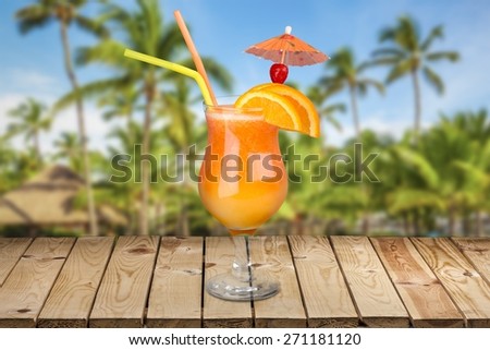 Cocktail. Tropical cocktail