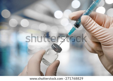 Vaccination. Syringe & vial