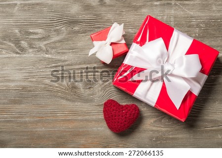 Anniversary. Set of gift box with hart