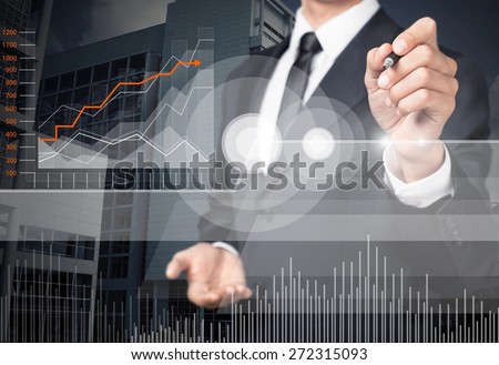 Apartment. Businessman hand working with new computer interface show building development concept