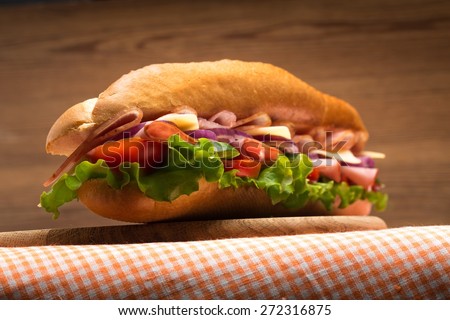 Sandwich, Submarine, Beef.