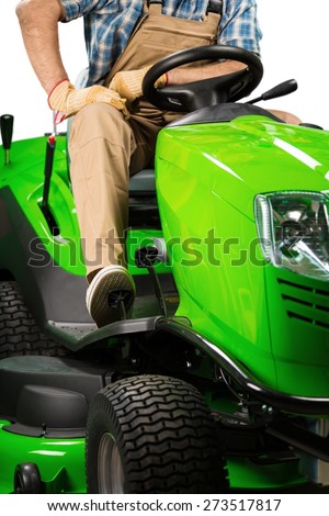 Lawn Mower. Lawn Tractor Isolated