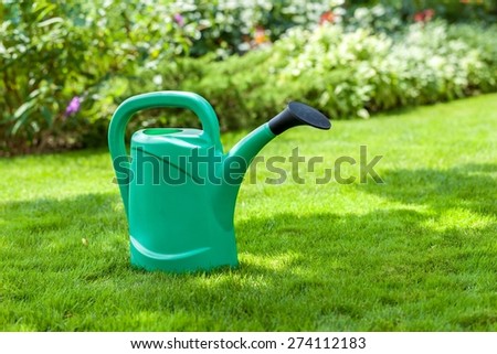 Front or Back Yard, Ornamental Garden, Watering Can.