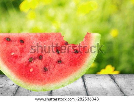 Watermelon, Missing Bite, Isolated.