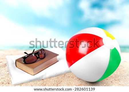 Summer, Beach Ball, Sunglasses.