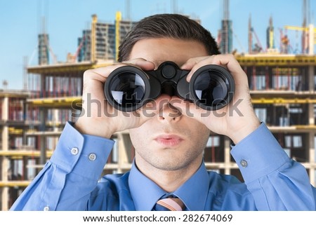 Binoculars Marketing, Business, Men.