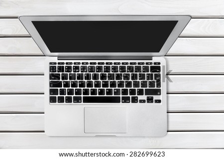 Laptop, top, view.