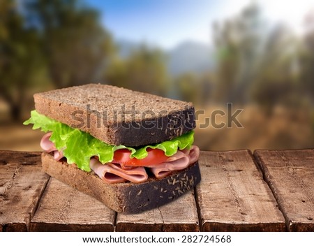 Sandwich, background, cutting board.