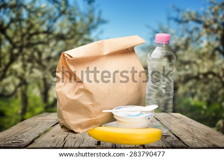 Lunch, Bag, Brown.