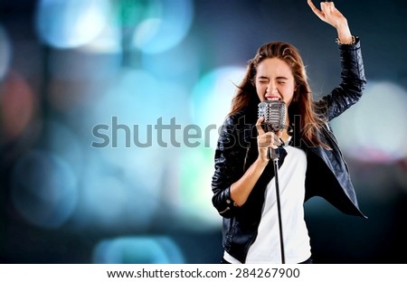 Singing, woman, star.