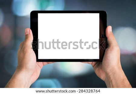 Digital Tablet, Human Hand, Holding.
