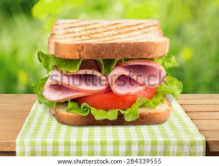 Sandwich, bread, toasted.