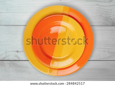 Plate, Empty, Yellow.