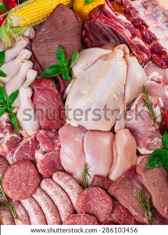 Meat, Raw, Butcher\'s Shop.