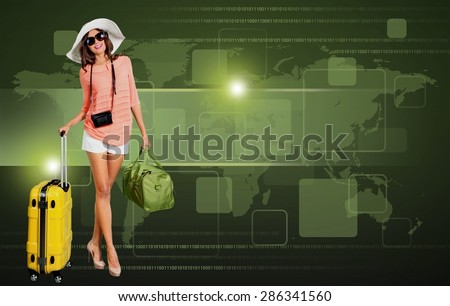 Tourist, Women, Luggage.