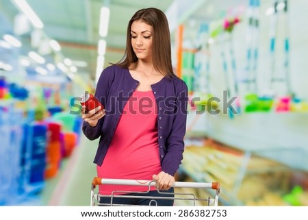 Shopping, Nutrition Label, Women.