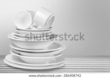 Dishware, Plate, Stack.