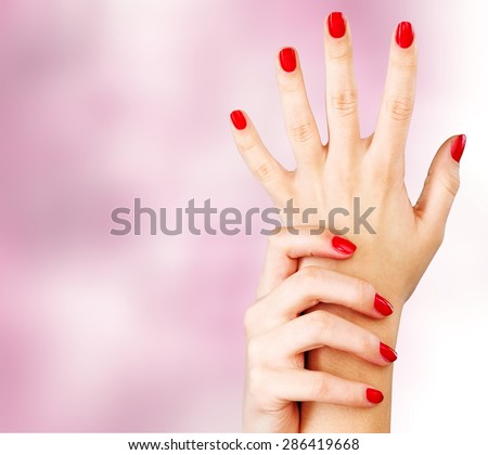 Nail, hands, red.