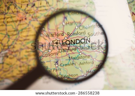 Map, London - England, UK.